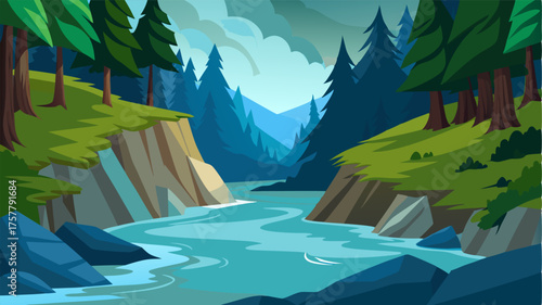 A hidden gem in the heart of the forest a secluded river rapid with crystal clear water and a roaring soundtrack.