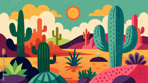 A of cacti each with its own distinct texture and pattern creating a diverse and intriguing landscape.