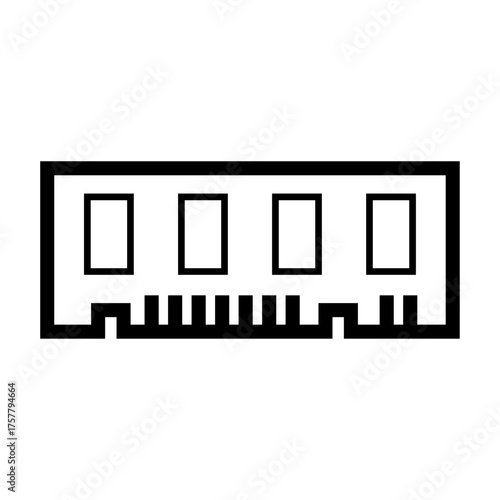 black ram memory module icon clip art preview
