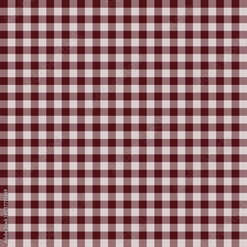 Seamless Cherry Red Gingham Plaid Pattern Background