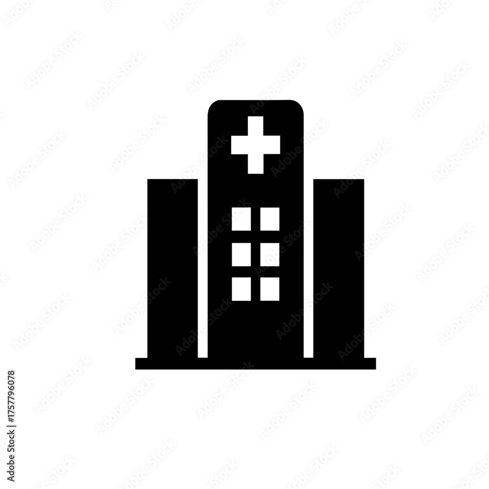 Fototapeta premium Hospital building glyph icon
