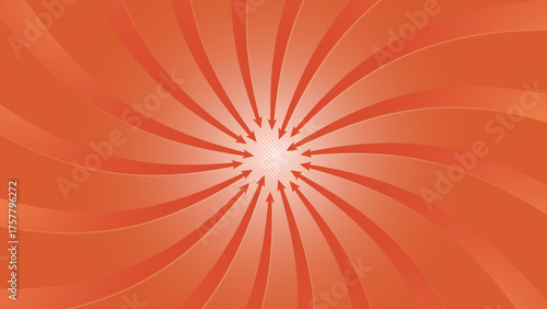 ひねりのある赤い矢印の背景素材、ベクター