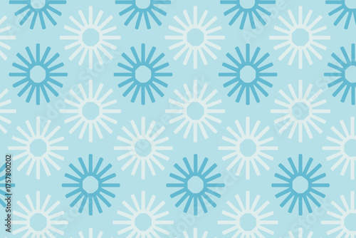 Blue and white floral pattern on light blue background  