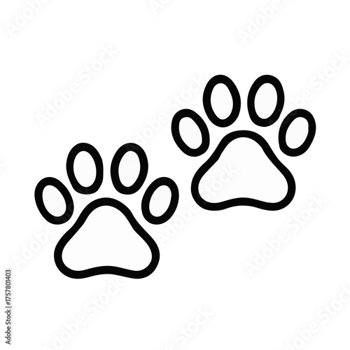 Ilustración del icono vectorial de huellas de patas
