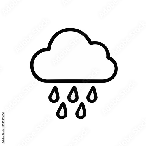 Ilustración del icono vectorial de lluvia
