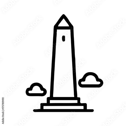 Ilustración del icono vectorial de obelisco
