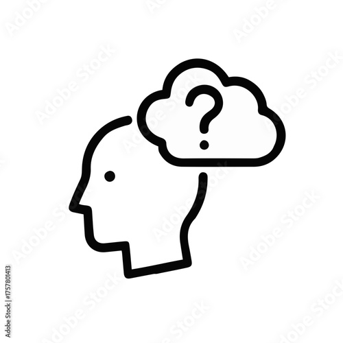 Ilustración del icono vectorial de pensador
