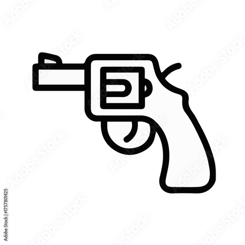 Ilustración del icono vectorial de revolver
