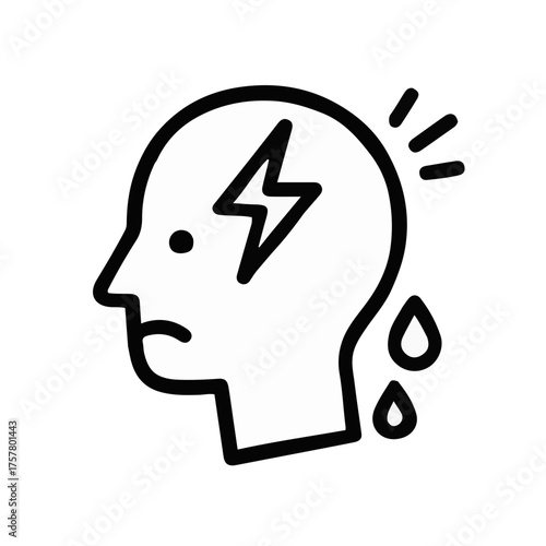 Ilustración del icono vectorial de estres
