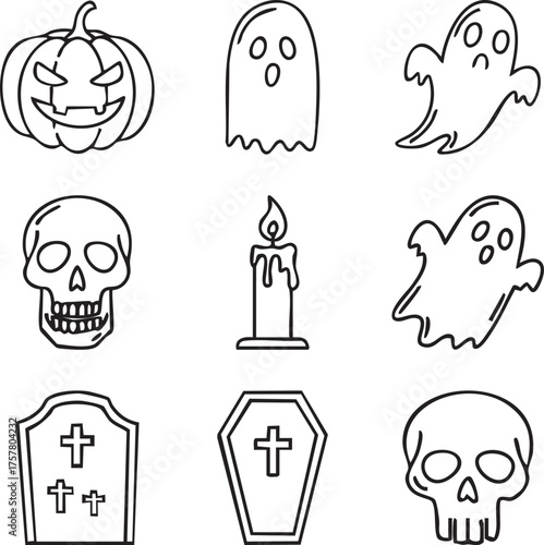 set of halloween icons