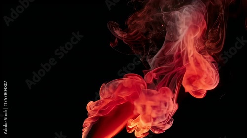 Wallpaper Mural Crimson smoke flows through a dark, abstract space Torontodigital.ca