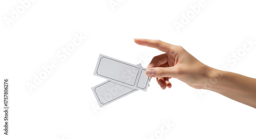 Blank Tickets Held by Hand for Entry or Prize Giveaway