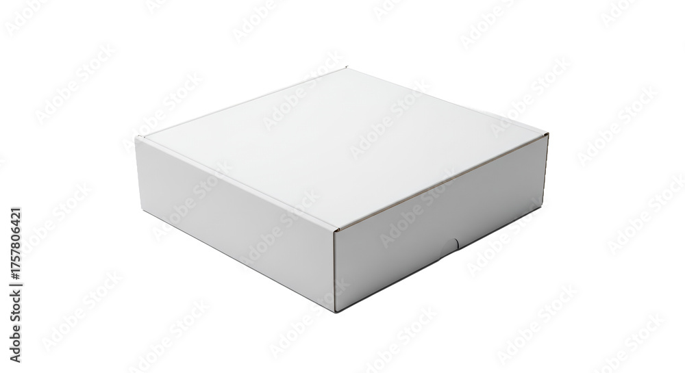 Naklejka premium Blank White Cardboard Box on White Background with Copy Space