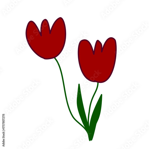 Simple Red Flower Illustration art