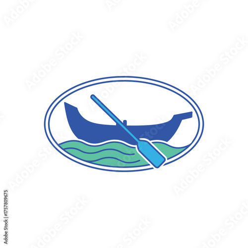 focused on main subject paddling boat with paddle.