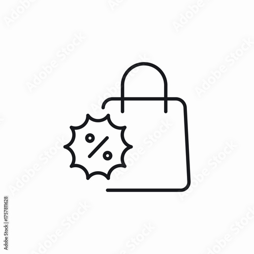 shopping bag discount badge icon sign vector