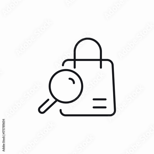 shopping bag search icon sign vector