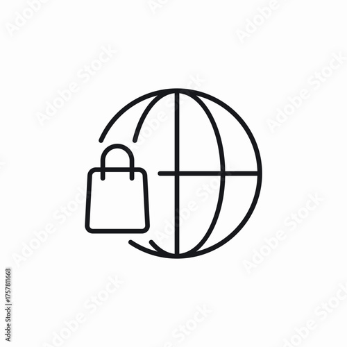 shopping world wide icon sign vector