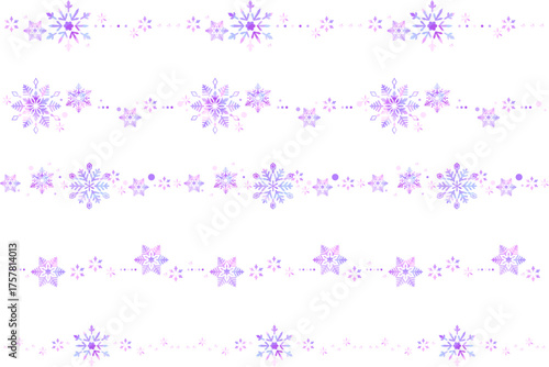 ステンシル風の雪の装飾ライン、セット