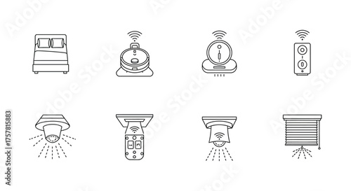 smart home automation devices bed vacuum lighting and blind control illustrating home tech for convenience and modern lifestyle management