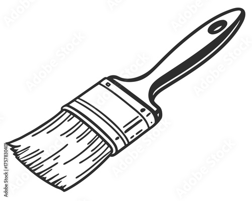 paint brush vector illustration home, equipment, painter, art, brush, paint, hand, design, can, isolated, brushing, concept, kitchen, metal, illustration, decoration, vector, work, painting, paintbrus