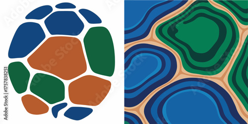 Abstract Organic Earth Patterns, Segmented and Topographic Forms