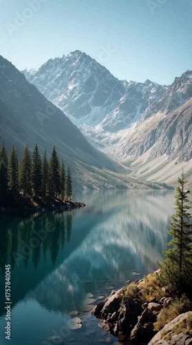 View of a beautiful mountain lake
