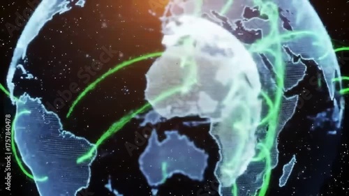 Abstract digital globe with connecting lines representing global network