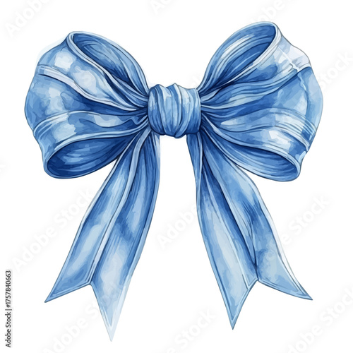 Bow Brooch, watercolor drawing vector, isolated on a white background.