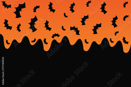 Halloween pumpkin seamless banner. Spooky squash lanterns silhouettes, scary jack-o-lanterns halloween flat vector background illustration. Halloween holiday  poster , Background of halloween pumpkins