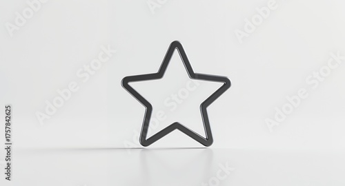 A 3D rendered outline of a five-pointed star shape.