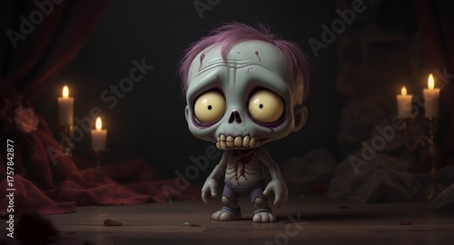 A Cartoonish Undead Creature with Spooky Ambiance