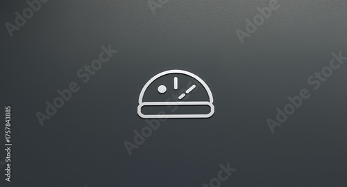 A minimalist icon resembling a dashboard gauge or meter