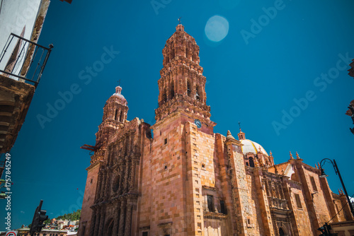 Side photo of the beautiful Cathedral Basilica of the Assumption of Mary, Zacatecas, Mexico
