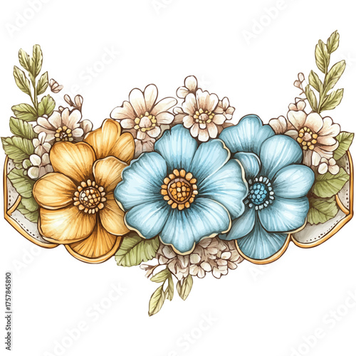 watercolor vector of Belly Cuff, isolated on a white background.