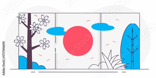 vector illustration of a winter landscape isolated on white background. PNG Transparent file type with high definition quality And vibrant color grading Available.