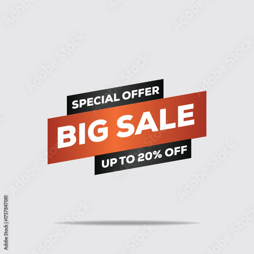 3D Red Big Sale Banner – Special Offer
