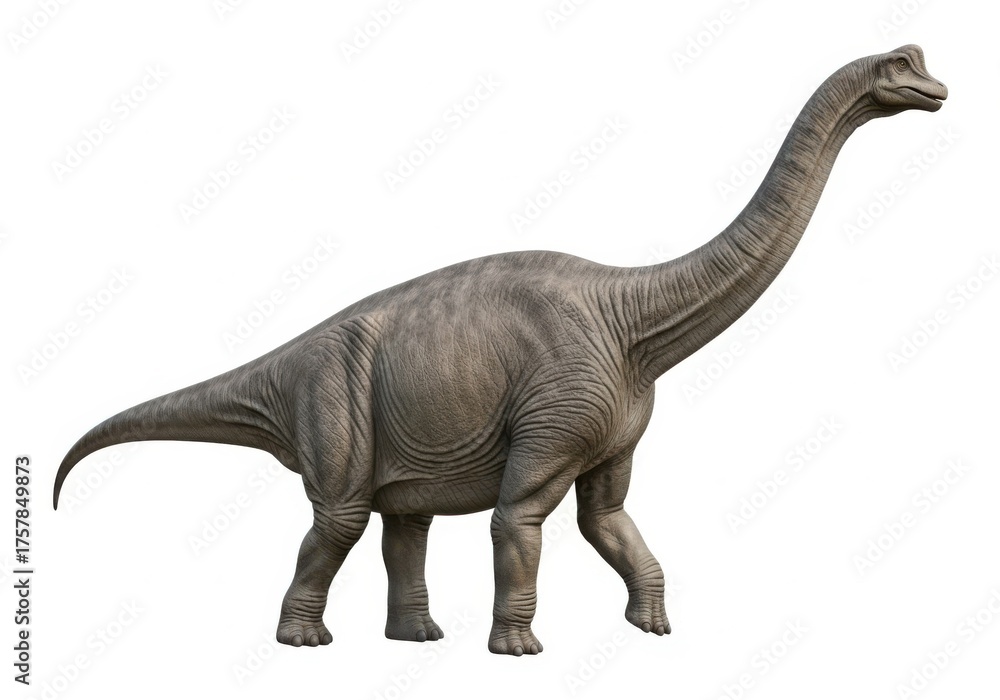 Fototapeta premium A realistic brachiosaurus dinosaur isolated on white background