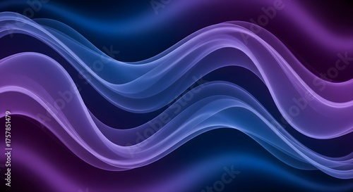 Wallpaper Mural Abstract Waves Dynamic Flowing Lines in Shades of Blue and Purple Torontodigital.ca