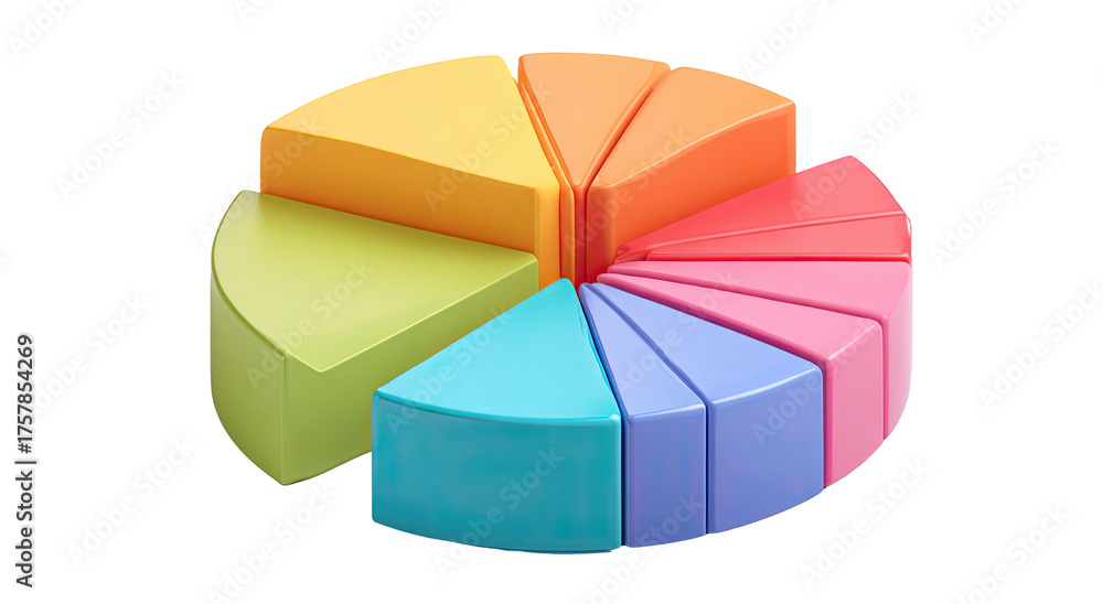Fototapeta premium Colorful pie chart graphic