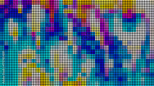 Multicoloured dots neon lights animation backlight digital lines shapes abstract technology futuristic modern bright wallpaper