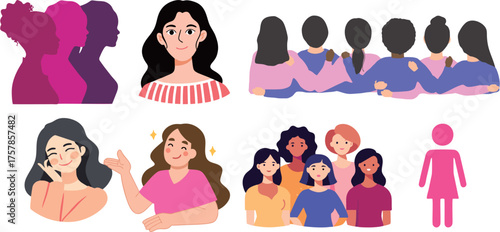 A drawing of women vector 
