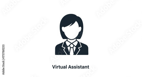 Virtual assistant icon a symbol of a female virtual assistant, representing efficiency, support, and modern technology