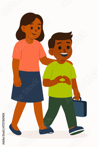 Sister Supporting Sibling at Therapy Vector