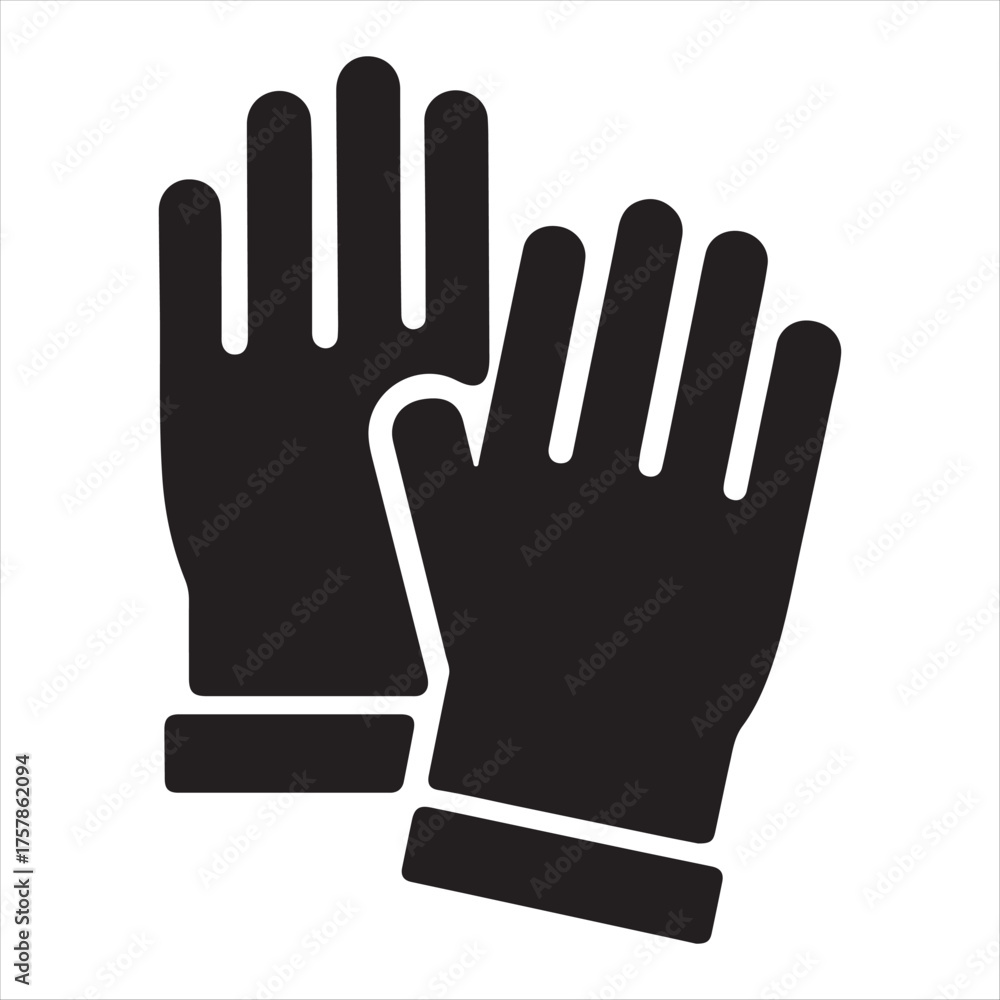 Obraz premium Pair of black protective work gloves isolated on a white background for safety and hygiene concepts
