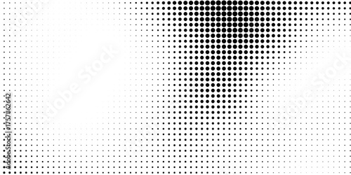Black halftone dots on a white background. Blank layout in comic pop art style.eps10