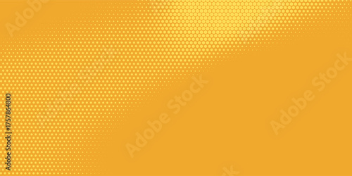 Yellow orange halftone pattern. Retro comic gradient background. Square pixilated dot cartoon texture.EPS10