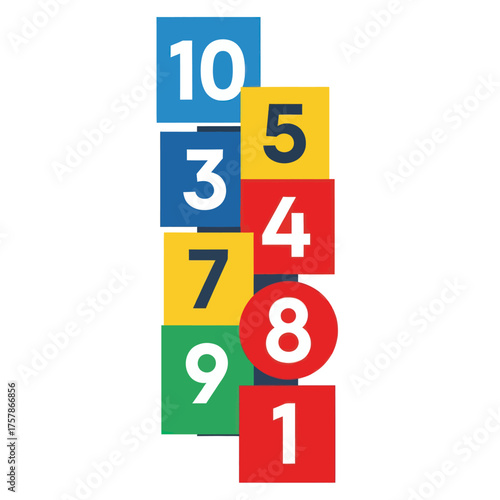 Colorful Number Blocks Stacked for Learning Games.
