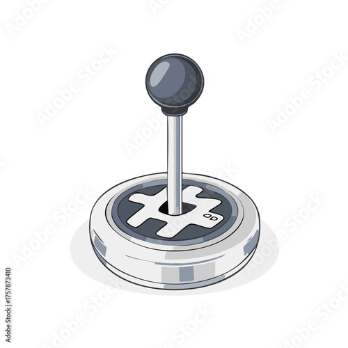 Car Gear Shift Knob Cartoon Style Manual Transmission Shifter Automobile Control System Cartoon Isolated