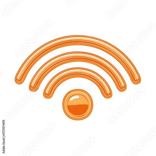 Orange Wi Fi Signal Symbol Illustration Network Connectivity Connection Internet